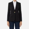 Blazer in crêpe con revers a lancia