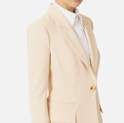 Blazer in crêpe con revers a lancia