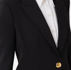 Blazer in crêpe con revers a lancia