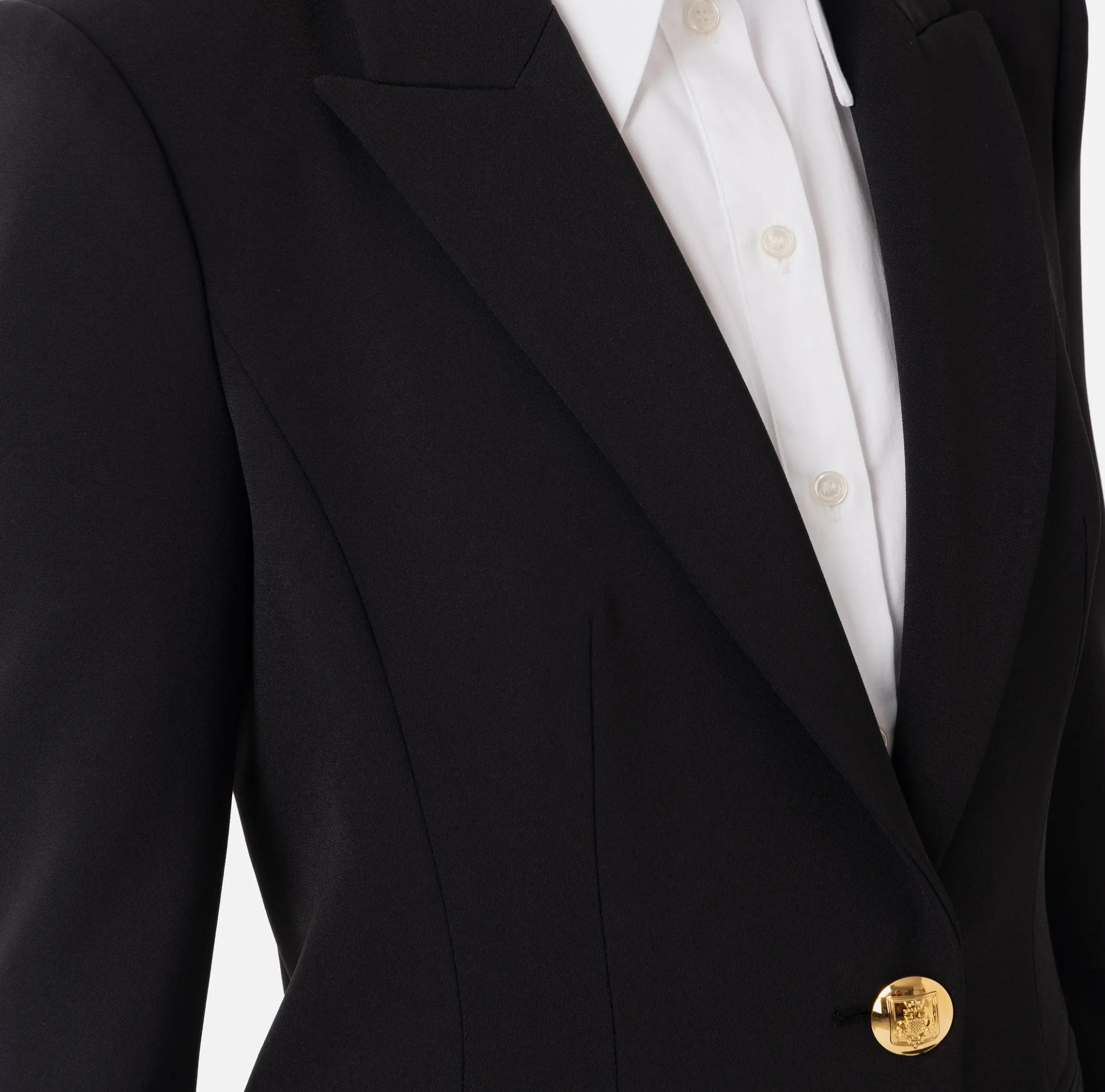 Blazer in crêpe con revers a lancia