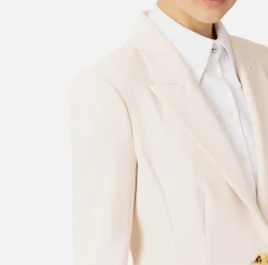 Blazer in crêpe con revers a lancia