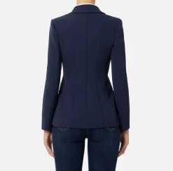 Blazer in crêpe con revers a lancia