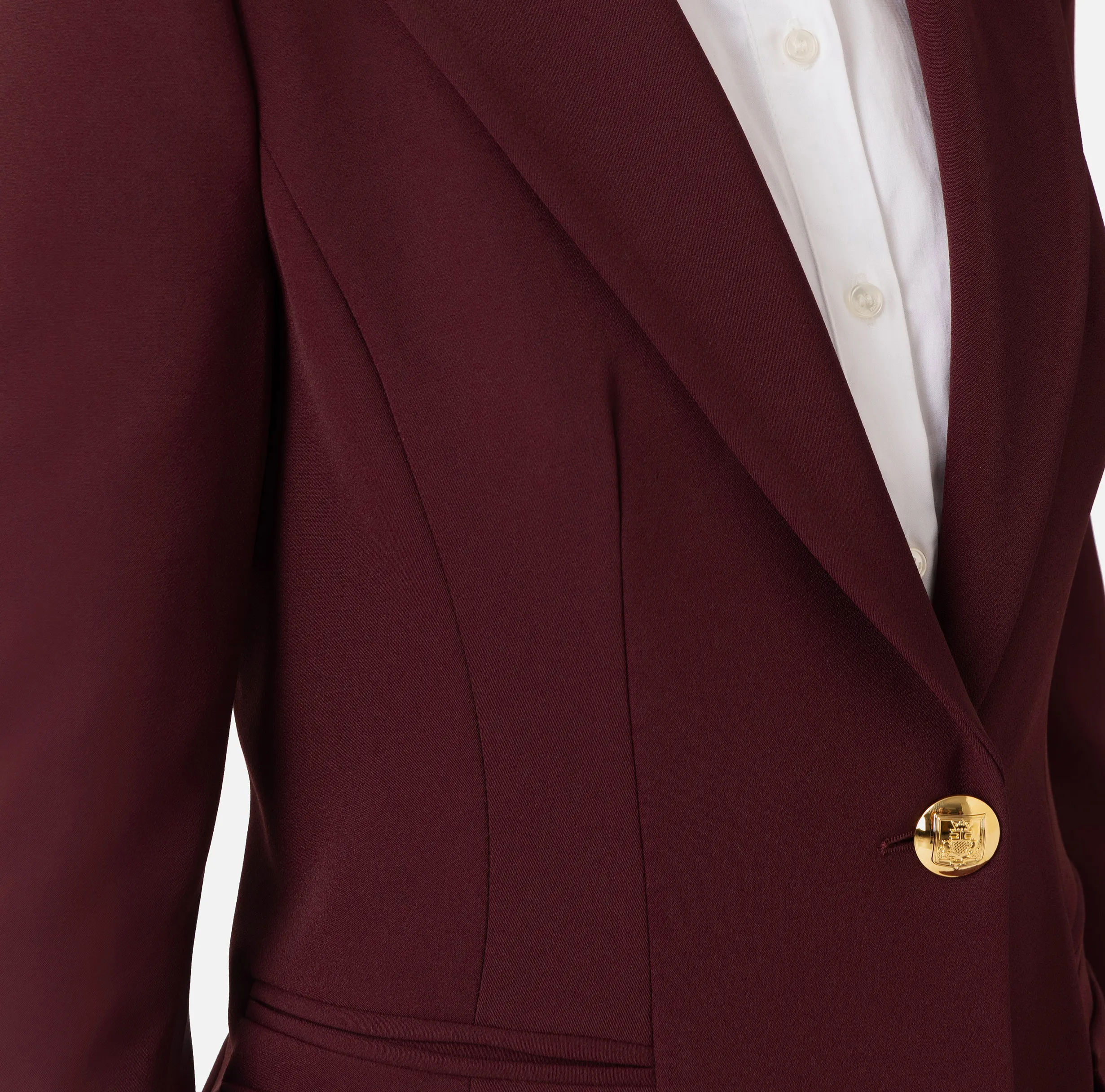 Blazer in crêpe con revers a lancia