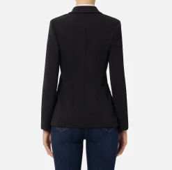 Blazer in crêpe con revers a lancia