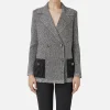 Blazer in viscosa mélange con tasche in vela tecnica