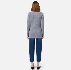 Blazer in viscosa mélange con tasche in vela tecnica