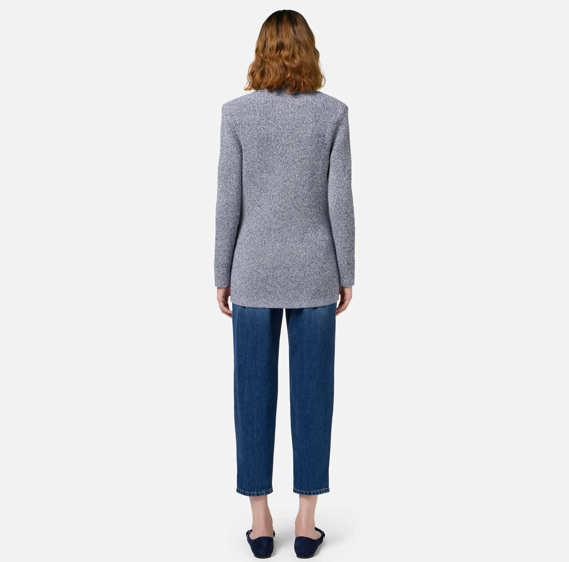 Blazer in viscosa mélange con tasche in vela tecnica