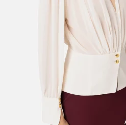 Blusa in georgette con baschina