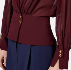 Blusa in georgette con baschina