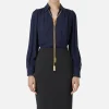 Blusa in georgette con charms collana