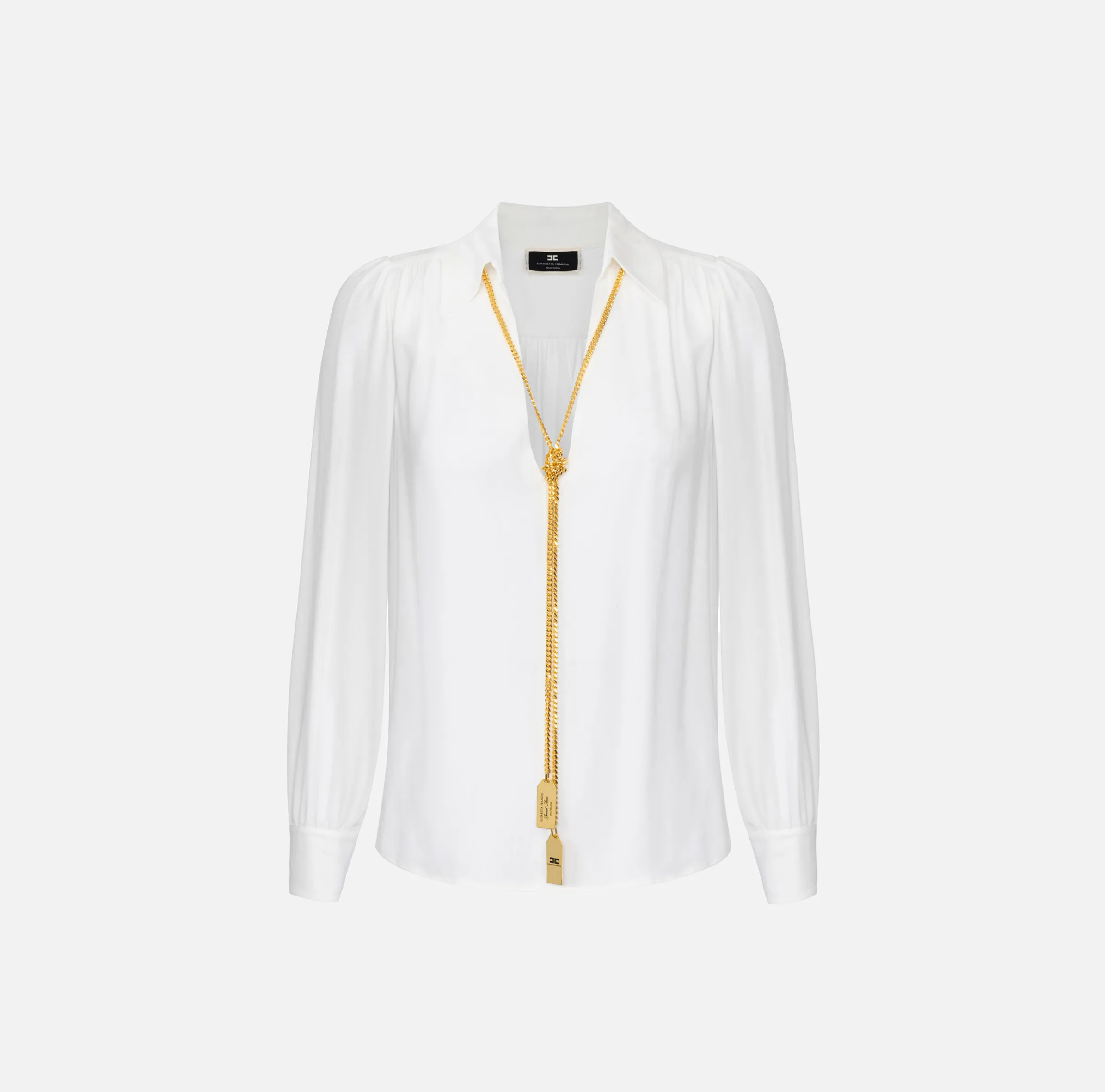 Blusa in georgette con charms collana
