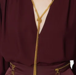 Blusa in georgette con charms collana