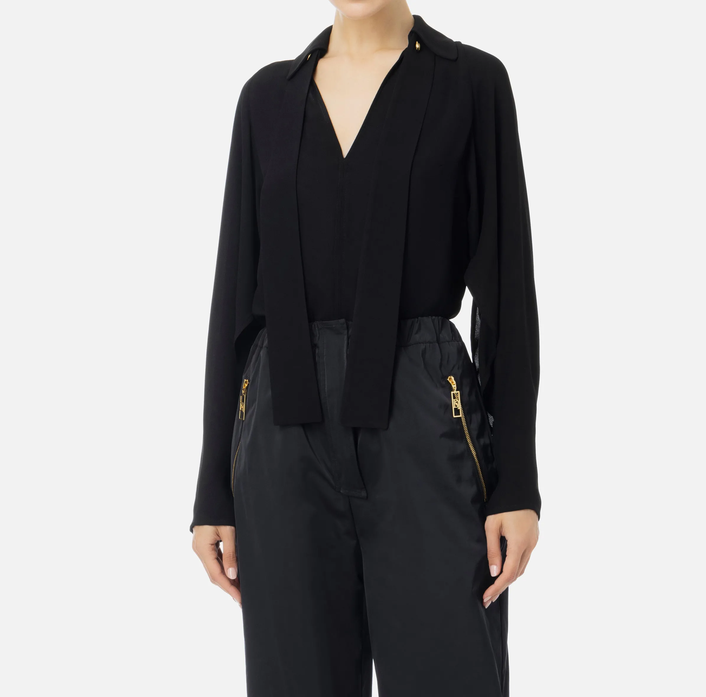 Blusa in georgette con foulard