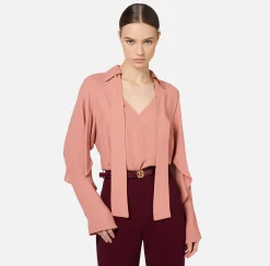 Blusa in georgette con foulard