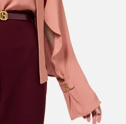 Blusa in georgette con foulard
