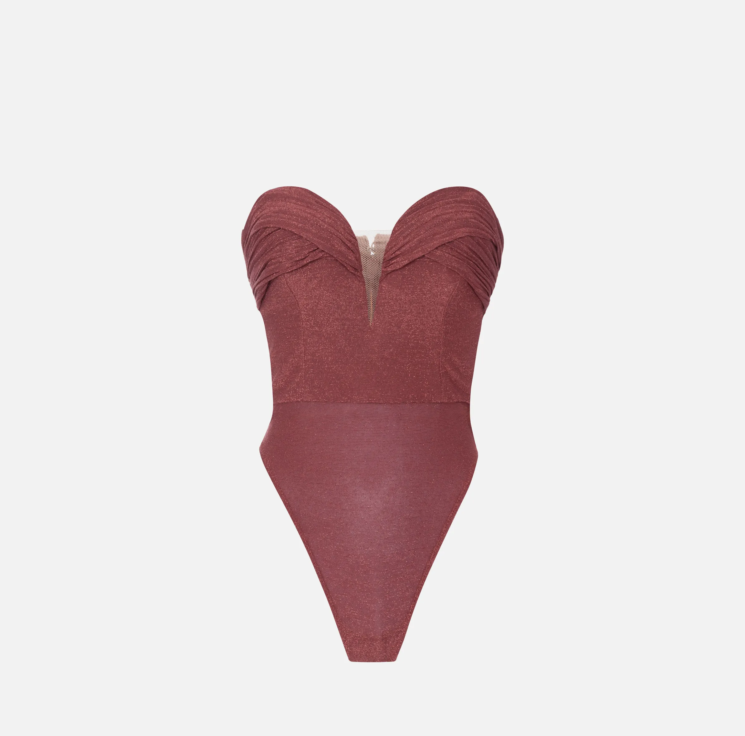 Body in jersey lurex plissettato