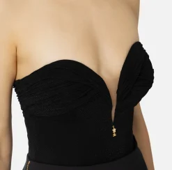 Body in jersey lurex plissettato