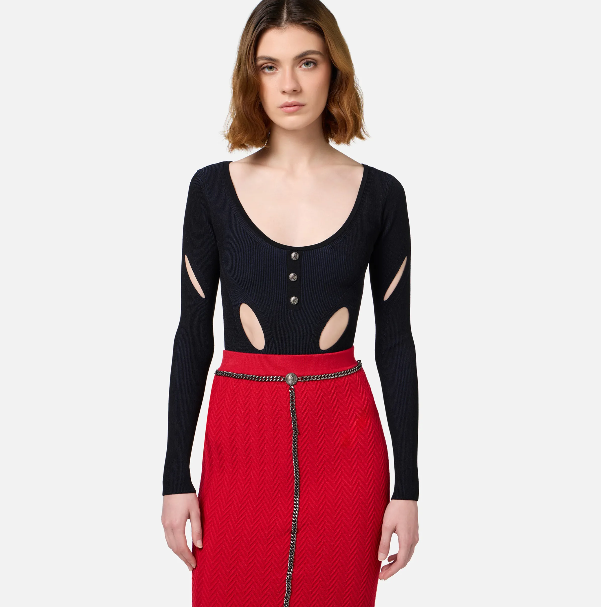 Body in misto viscosa con cut-out