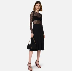 Body in tulle flock disegno diagonale