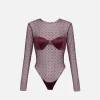 Body in tulle jacquard con coppe