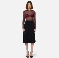 Body in tulle jacquard con coppe