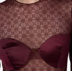 Body in tulle jacquard con coppe