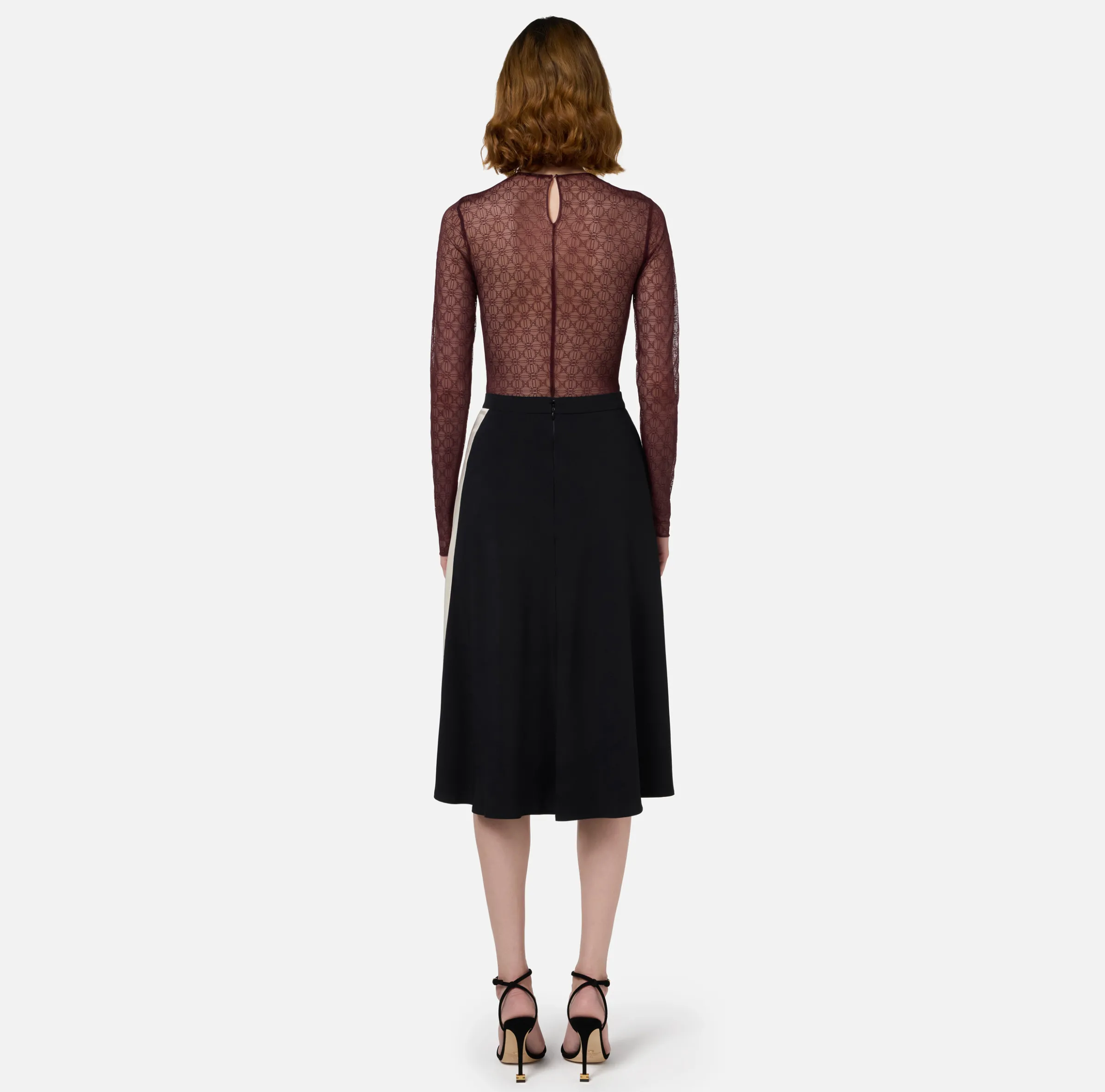 Body in tulle jacquard con coppe