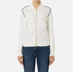 Bomber in viscosa con patch logo