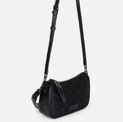 Borsa a spalla piccola in raso ricamato