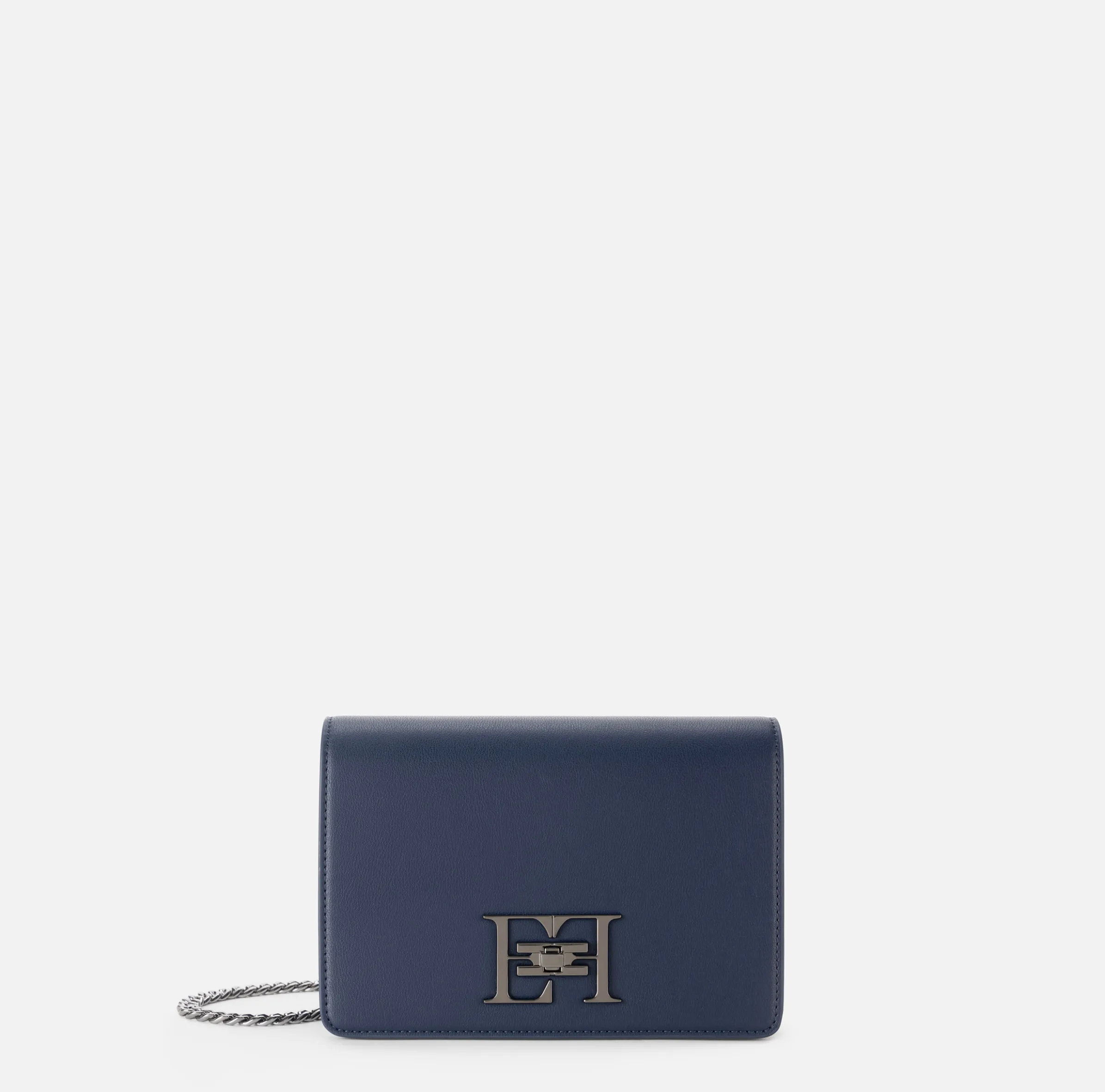 Borsa a tracolla con girello logo in metallo