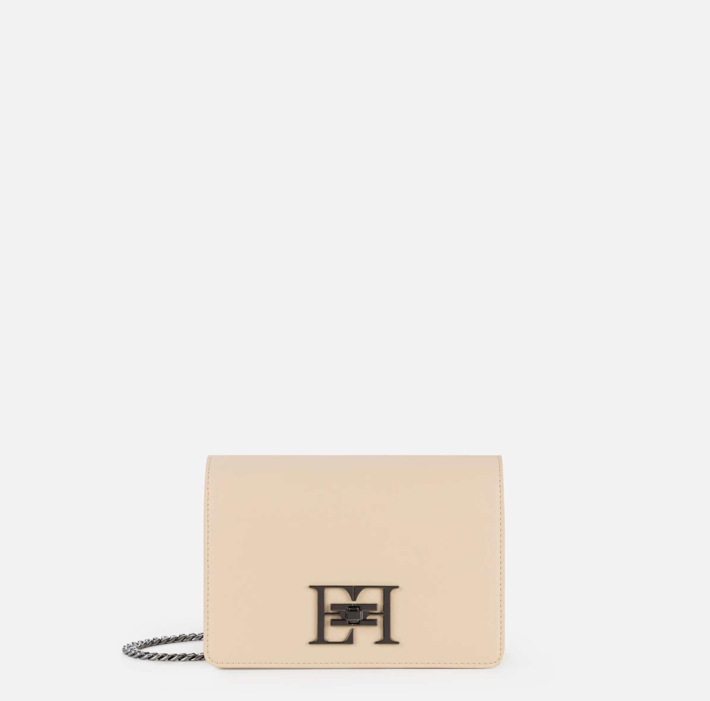 Borsa a tracolla con girello logo in metallo