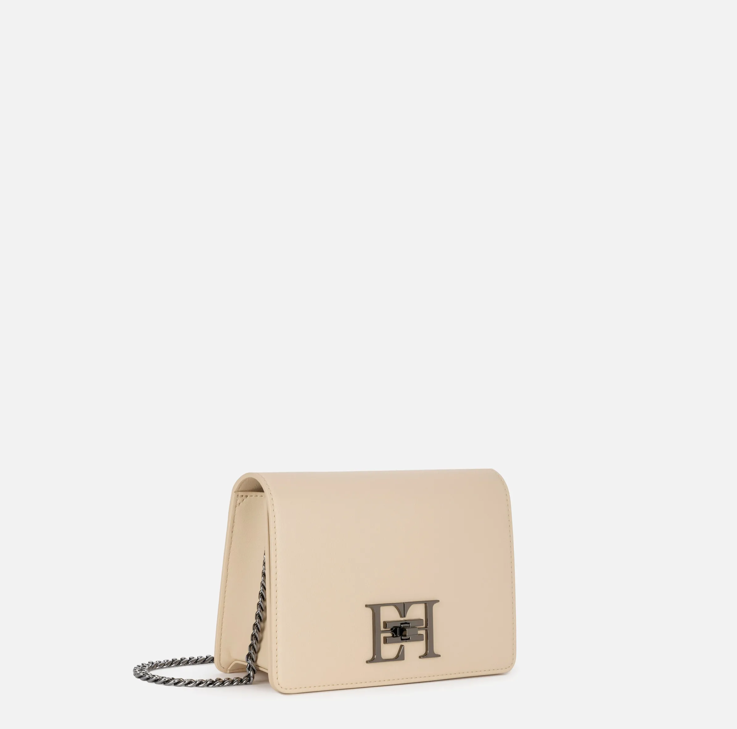 Borsa a tracolla con girello logo in metallo