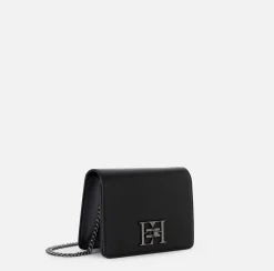 Borsa a tracolla con girello logo in metallo