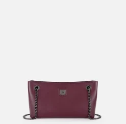 Borsa a tracolla con scudetto in metallo silver