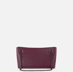 Borsa a tracolla con scudetto in metallo silver