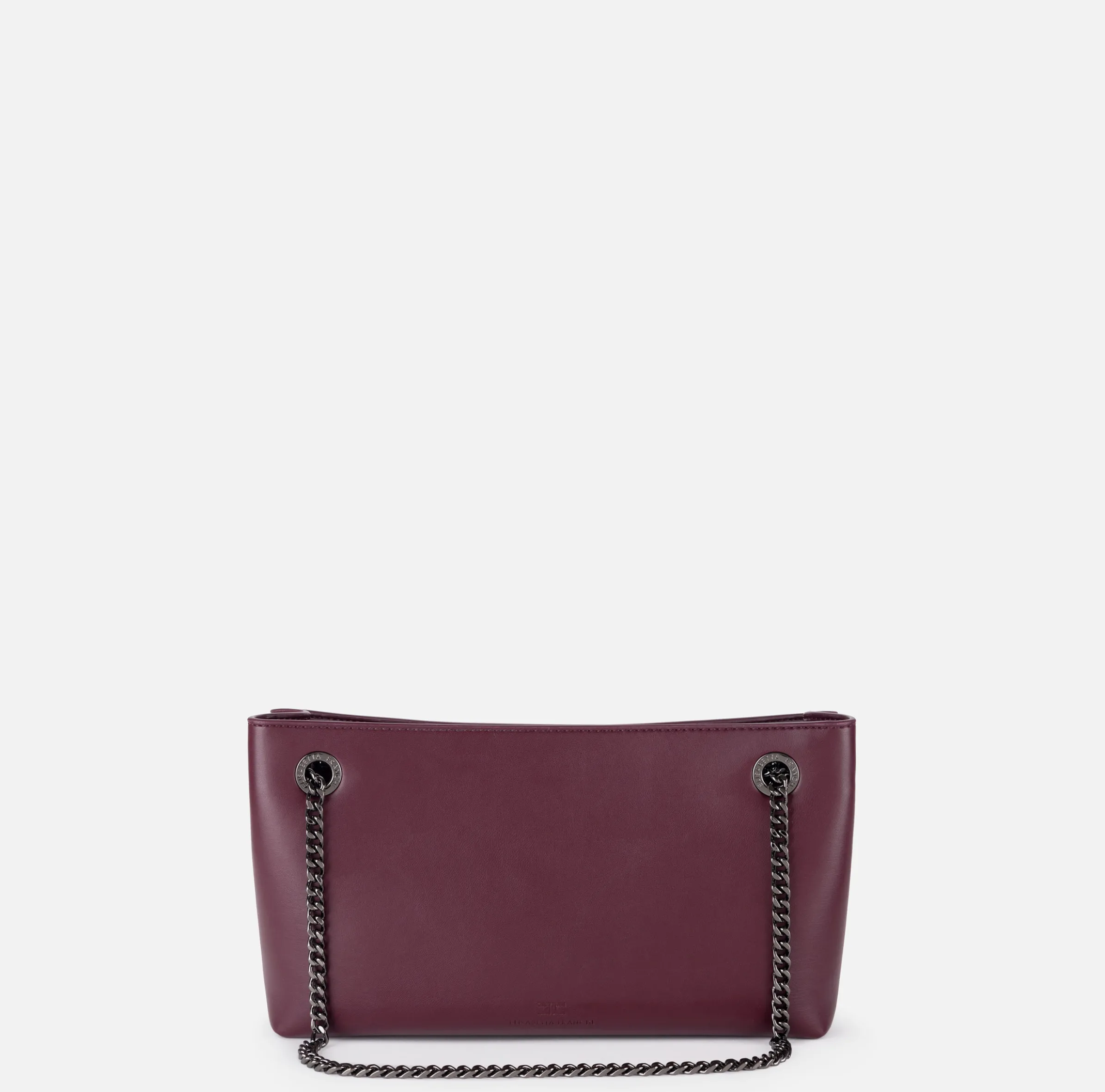 Borsa a tracolla con scudetto in metallo silver