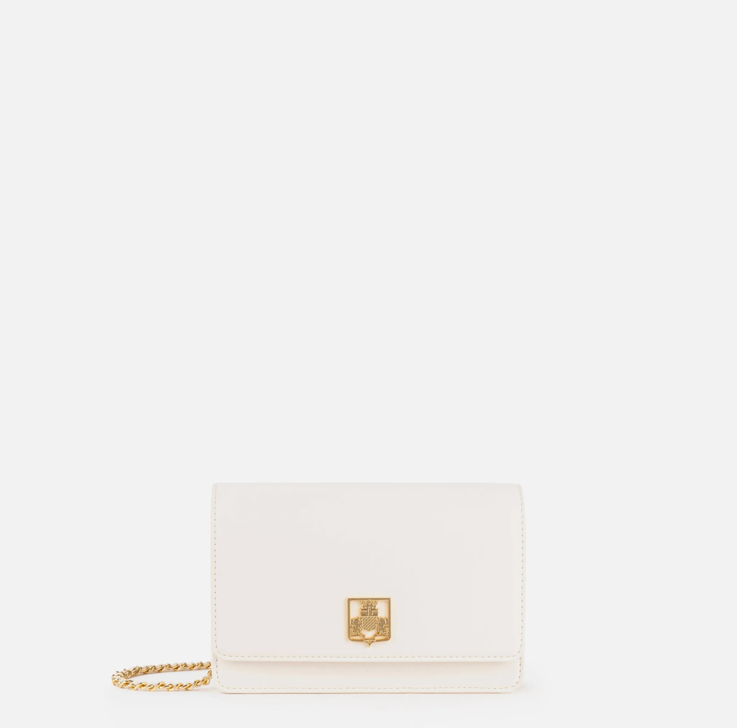 Borsa a tracolla in materiale sintetico con placca logo