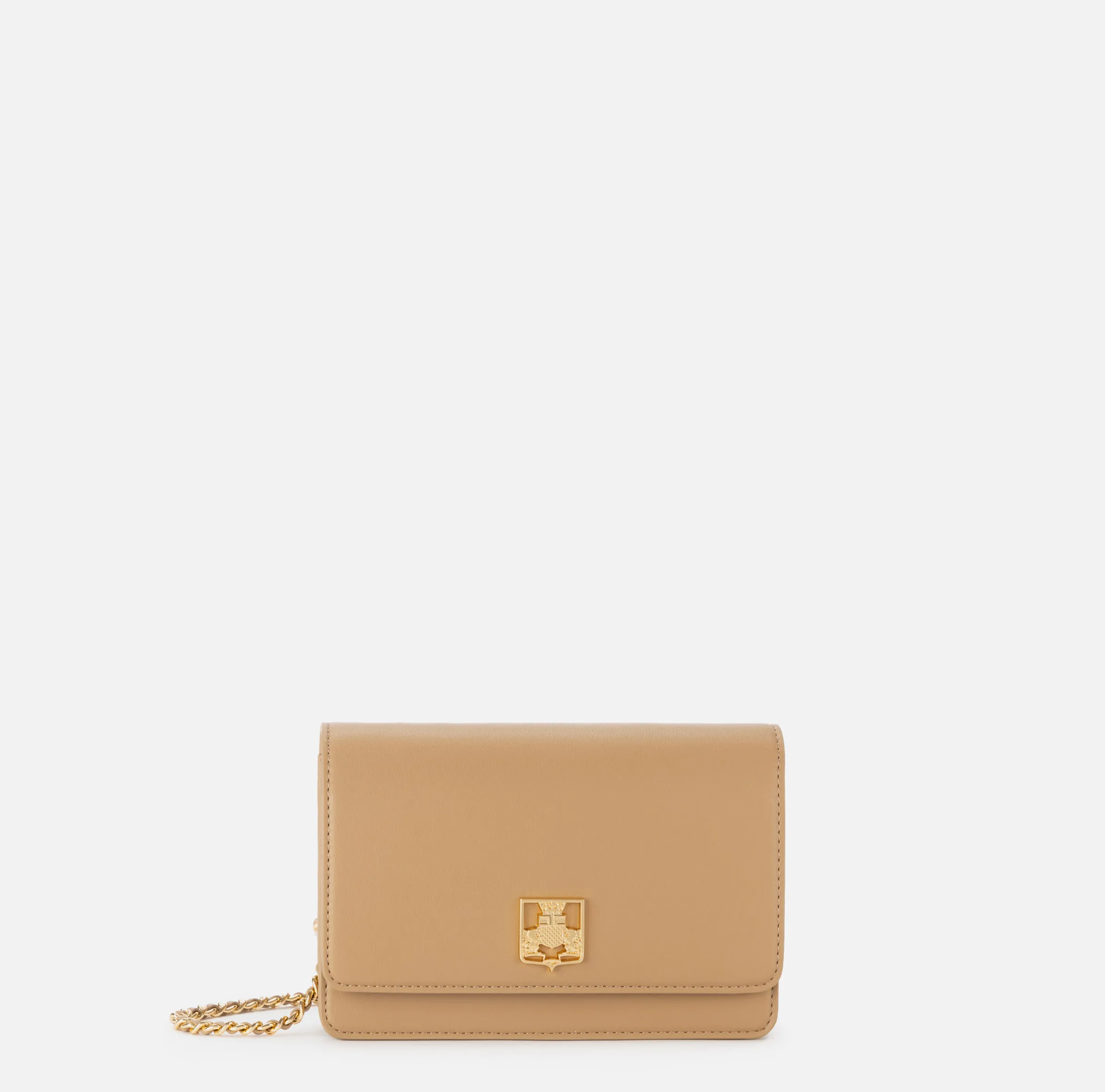Borsa a tracolla in materiale sintetico con placca logo