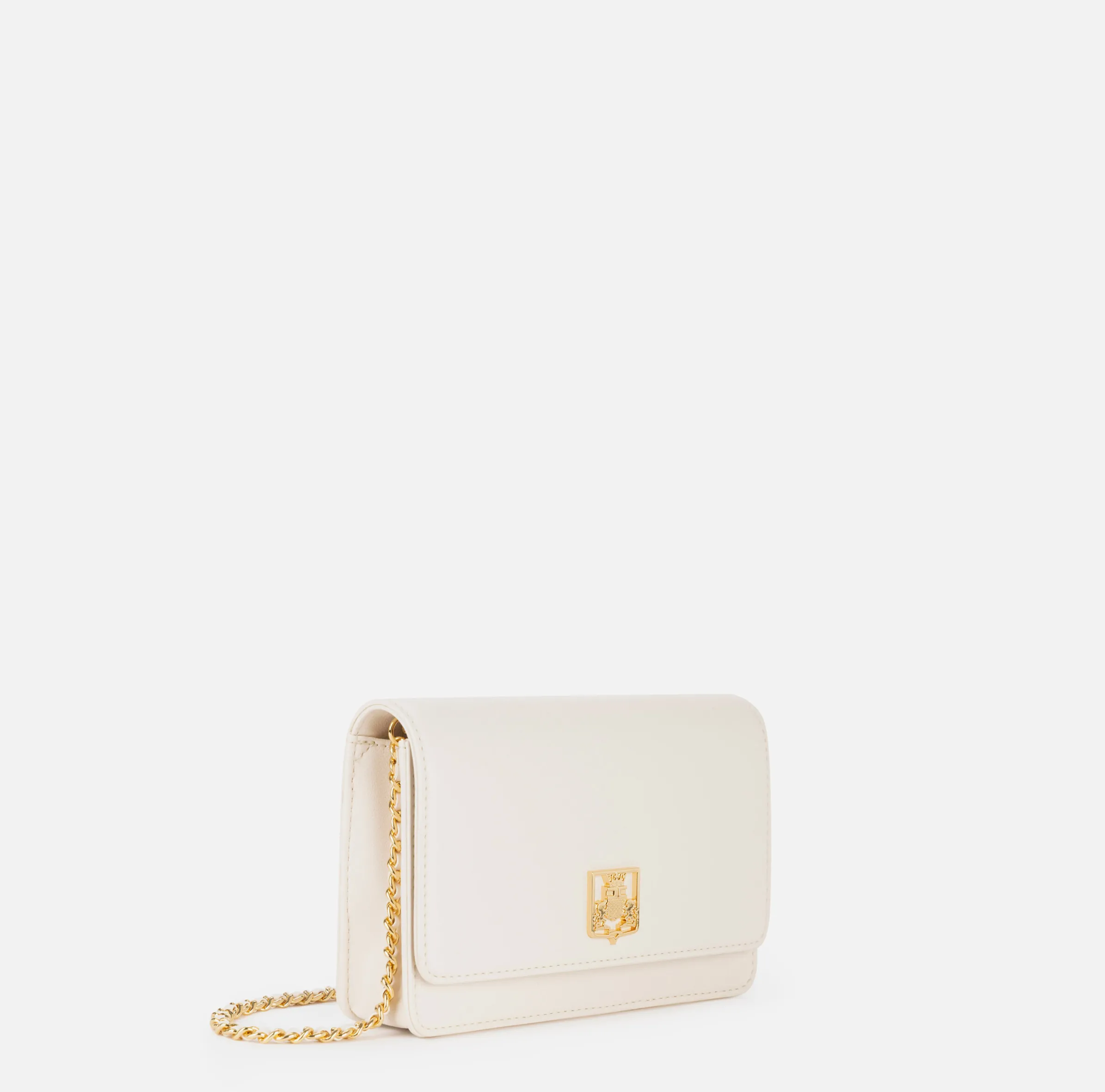 Borsa a tracolla in materiale sintetico con placca logo