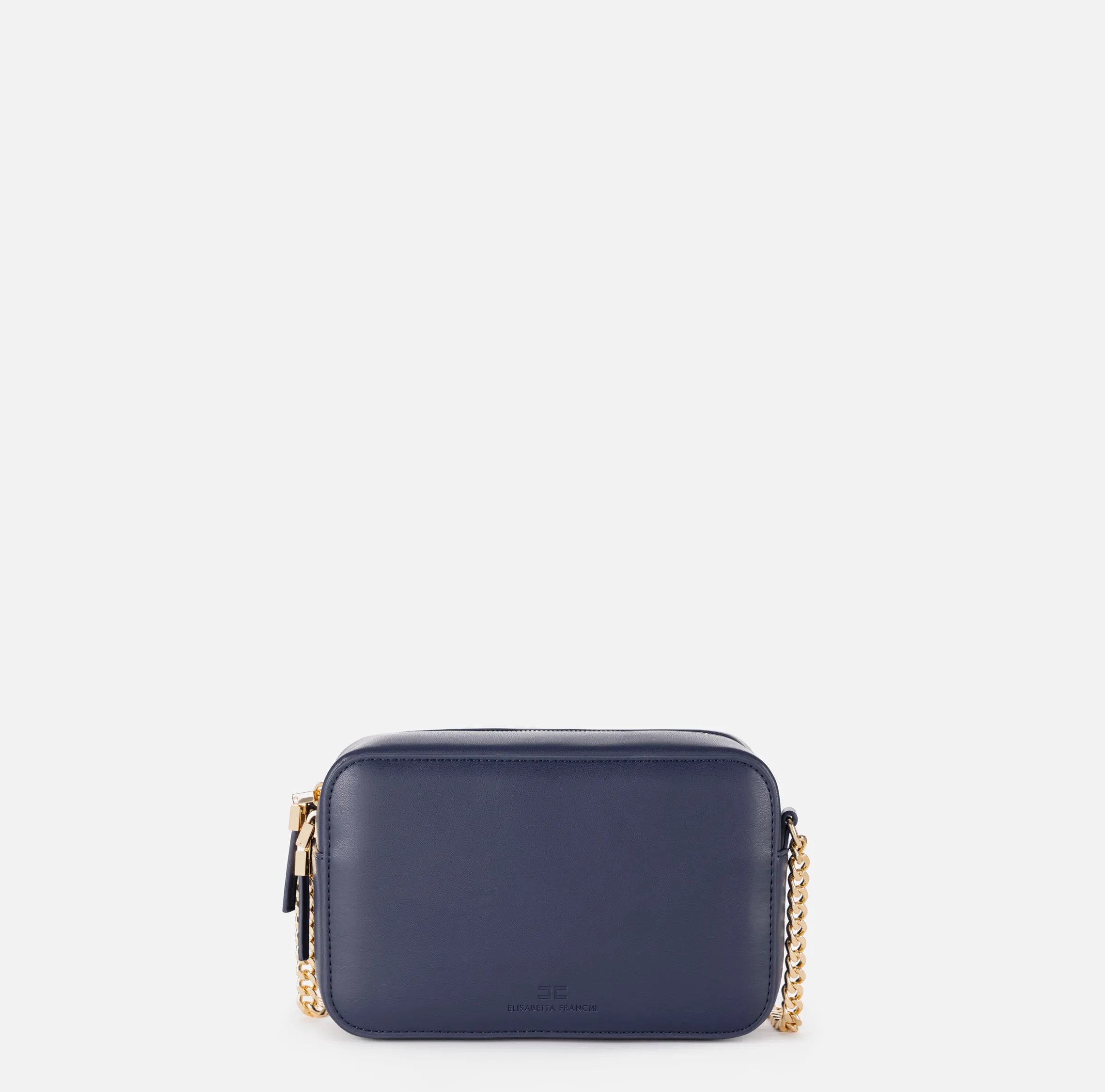Borsa a tracolla in materiale effetto pelle con angoli in metallo