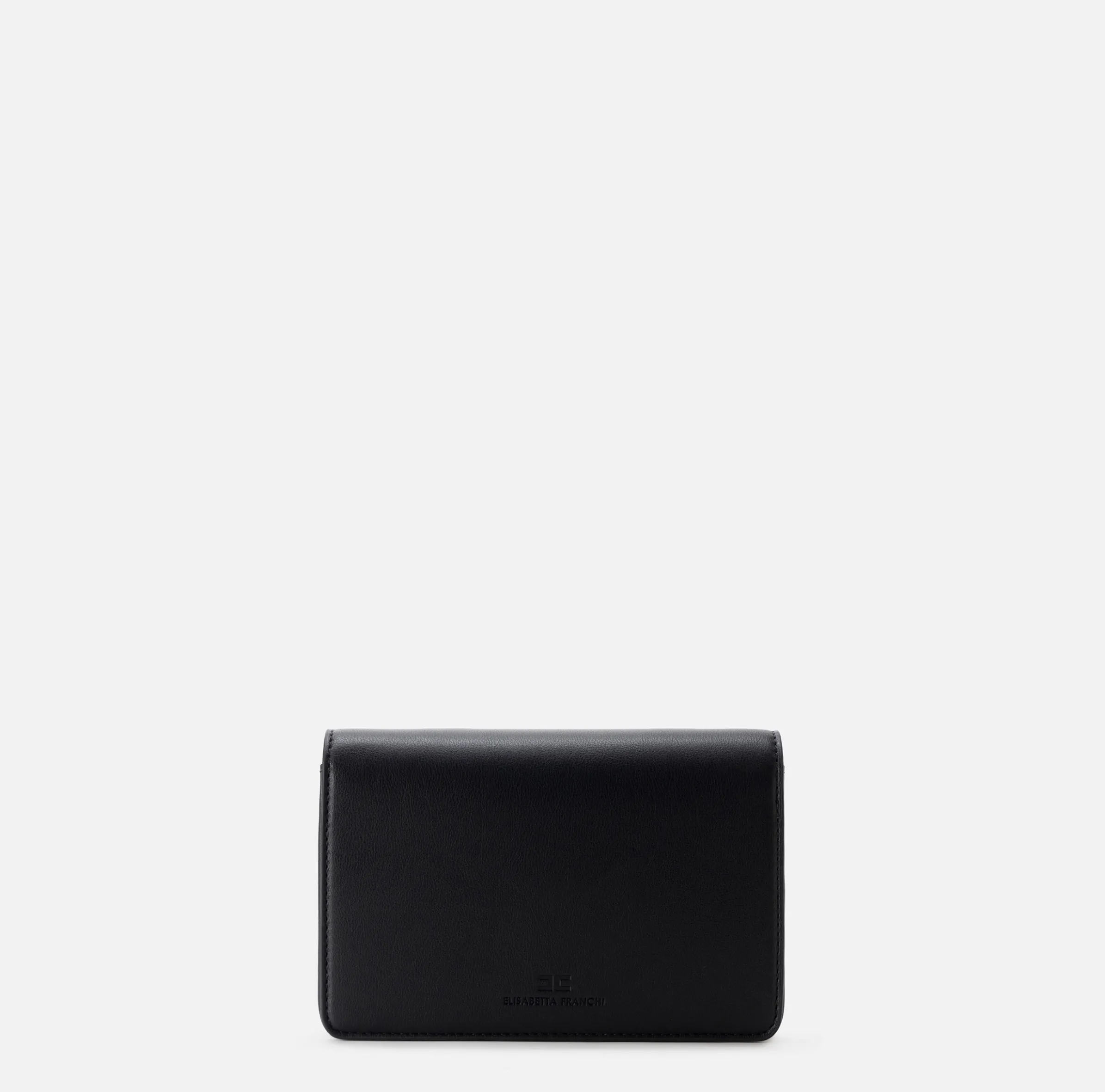 Borsa a tracolla in materiale sintetico con placca logo