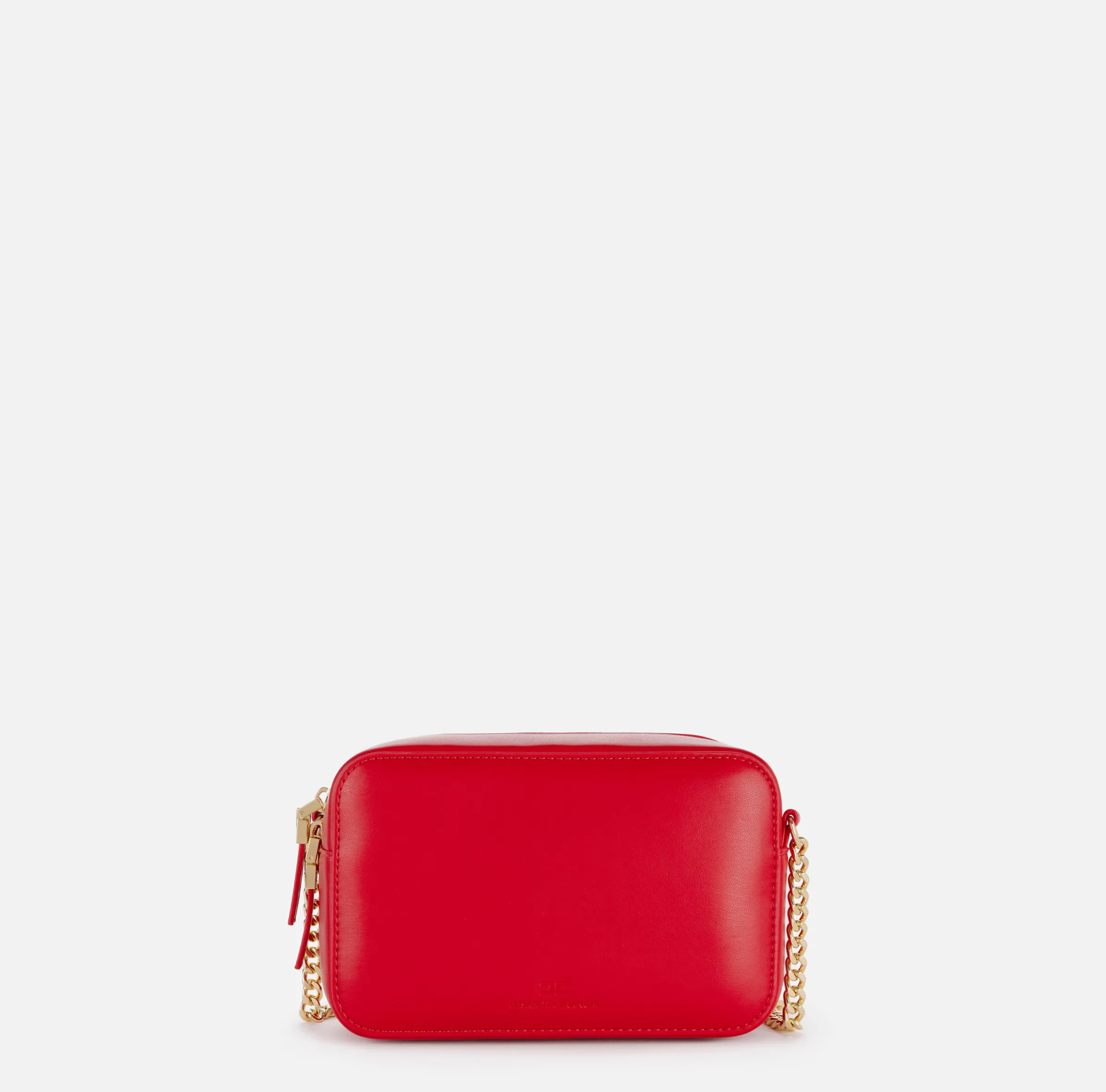Borsa a tracolla in materiale effetto pelle con angoli in metallo