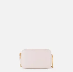 Borsa a tracolla in materiale effetto pelle con angoli in metallo