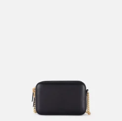 Borsa a tracolla in materiale effetto pelle con angoli in metallo