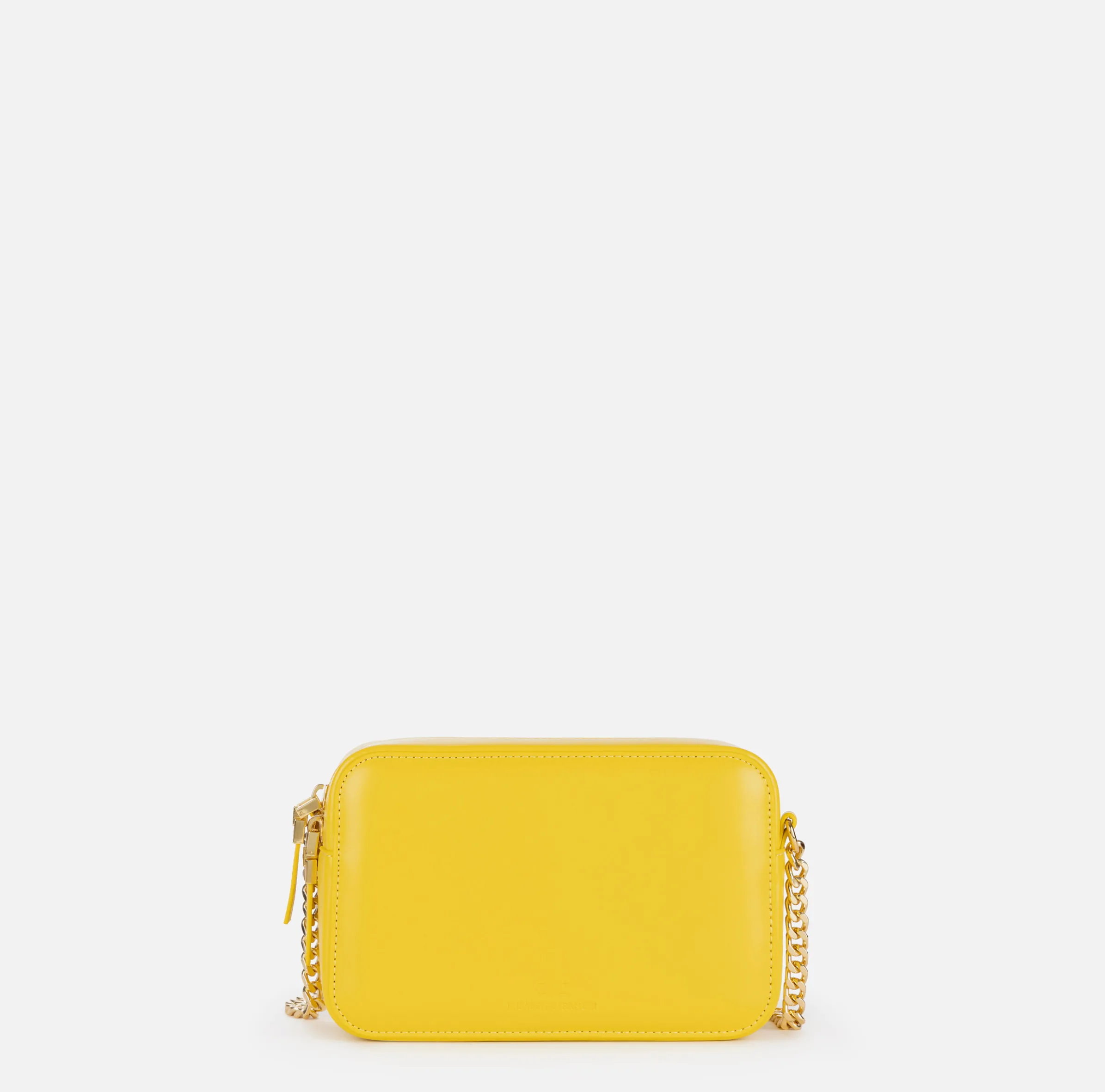 Borsa a tracolla in materiale effetto pelle con angoli in metallo
