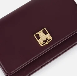 Borsa a tracolla in materiale sintetico con placca logo