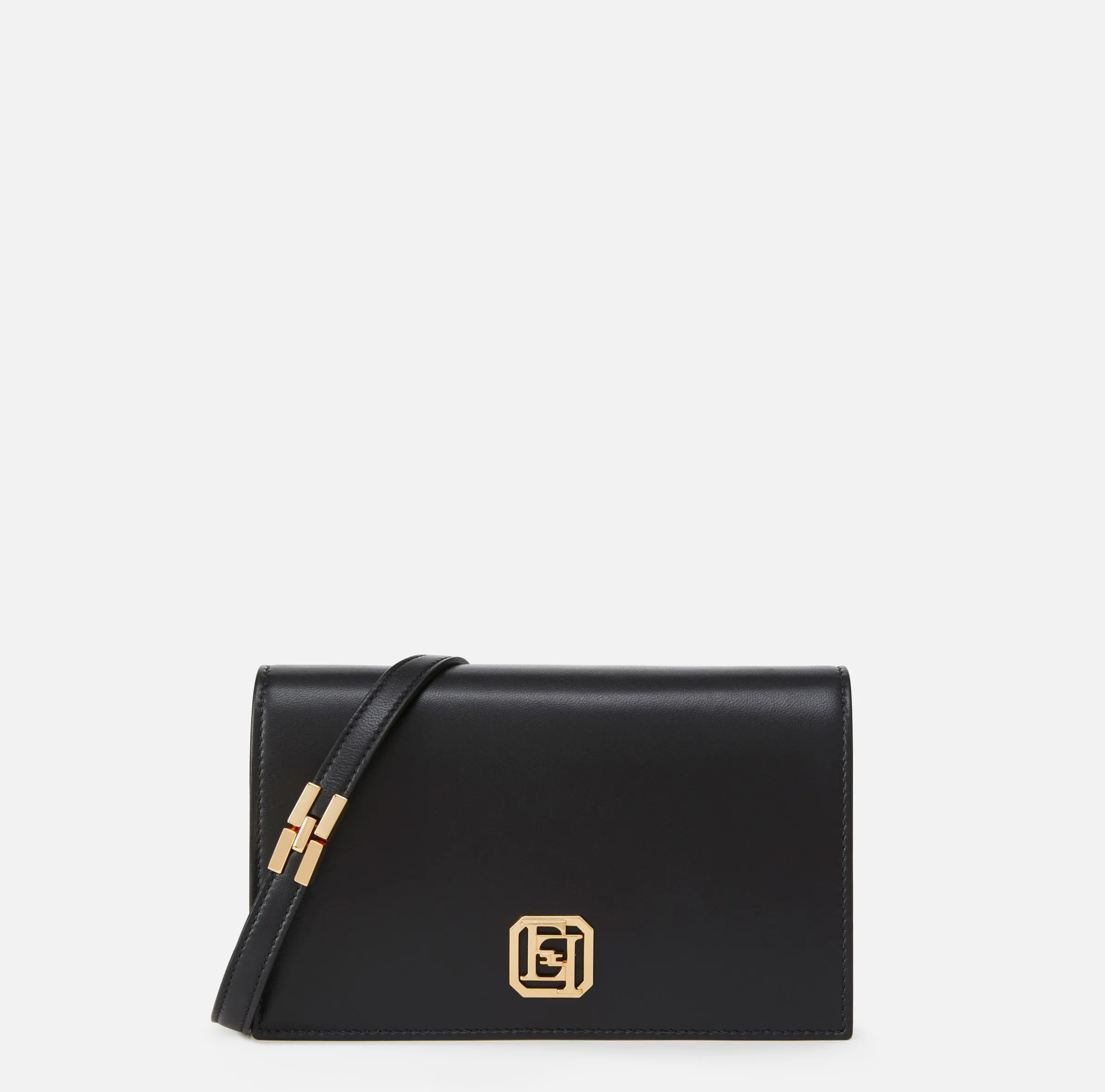Borsa a tracolla in nappa con placca logo