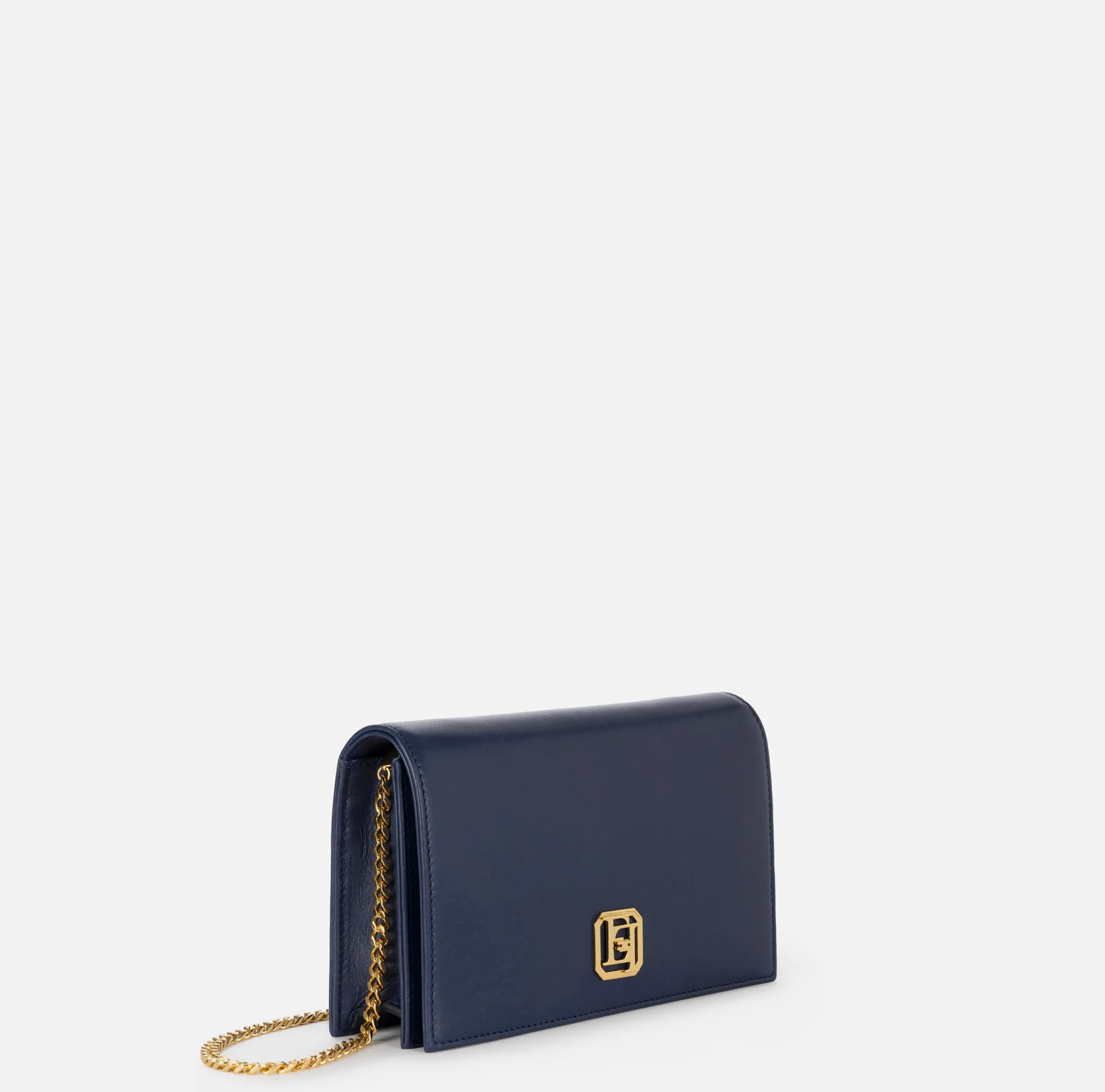 Borsa a tracolla in nappa con placca logo