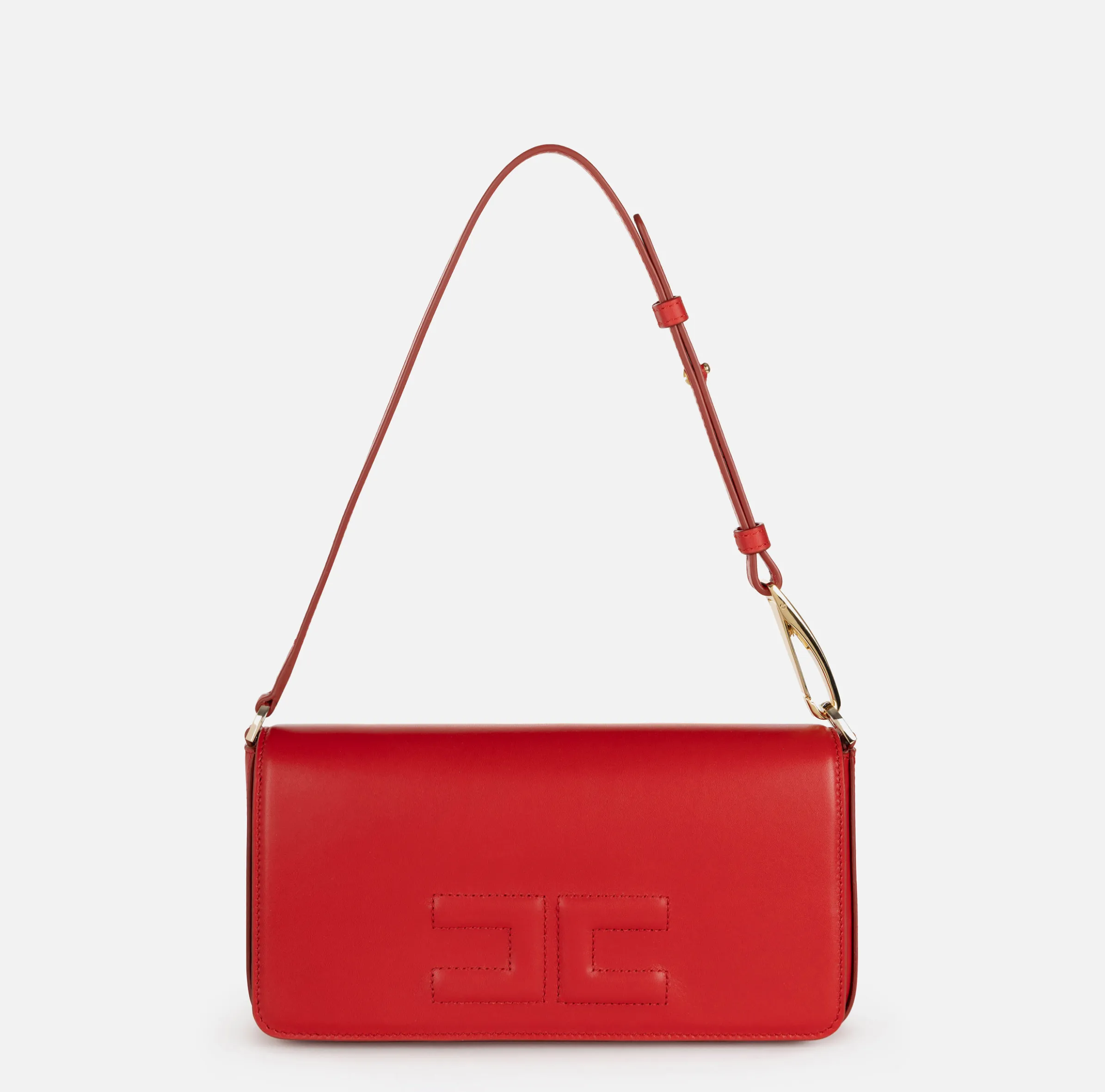 Borsa a tracolla in pelle con logo embossed