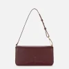 Borsa a tracolla in pelle con logo embossed